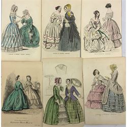 Collection of 19th Century Hand Coloured Fashion Engravings max 20cm x 15cm (20)