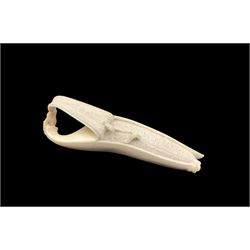 Japanese Meiji carved ivory okimono in the form of a partly peeled banana, L13cm 