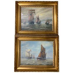 Max Parsons ARCA (British 1915-1998): Schooners and Ships in Full Sail, pair oils on board signed 29cm x 39cm (2)