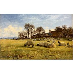 Benjamin Williams Leader (British 1831-1923): 'Sheep Pastures, Worcestershire', oil on panel signed and dated 1899, 20cm x 30cm
Provenance: purchased from Cambridge Fine Art, 2001