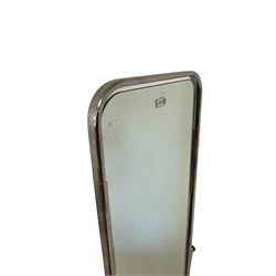 20th century cheval mirror in chromium plated frame
