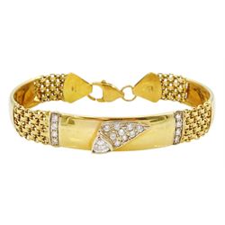 18ct gold cubic zirconia bracelet, stamped 750