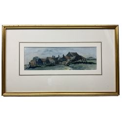 George Weatherill (British 1810-1890): 'A Farm at Twilight', watercolour unsigned 9cm x 28cm
Provenance; Abbott & Holder label attached verso 'from a private collection of Weatherills formed c1930
