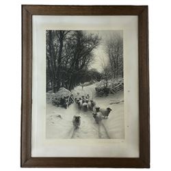 Herbert Sedcole (British 1864-1920) after Joseph Farquharson (Scottish 1846-1935): 'The Sun Had Closed the Winter's Day' and 'The Shortening Winter's Day is Near a Close', two monochrome engravings with blind stamps pub. Frost & Reed 1905, max 58cm x 83cm (2)