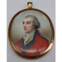 English School (18th/19th century): John Frederick Sackville, 3rd Duke of Dorset (1745-1799), portrait miniature unsigned, the frame engraved verso 4cm x 5cm