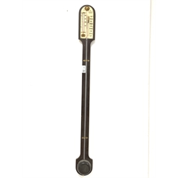 Early 20th century mahogany stick barometer and thermometer, ivorine register inscribed 'I Blatt, Brighton' 
