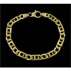 9ct gold flattened link bracelet, hallmarked