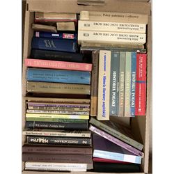 Quantity of Polish and other books in eight boxes