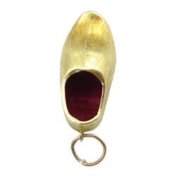 14ct gold and red enamel Austrian clog pendant/charm