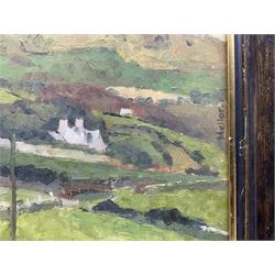 H Ibbotson (British 20th Century): Beck Hole - Whitby, oil on board signed 32cm x 44cm (unframed); English School (20th Century): Welsh Landscape, oil on board signed 'Mellor', indistinctly titled and dated '85 verso 38cm x 48cm (2)