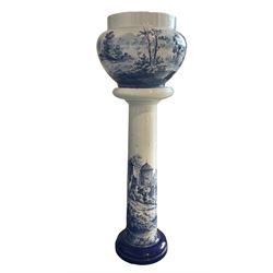 Delft blue and white jardiniere and stand H102cm