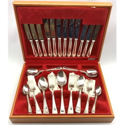 Canteen of G. H Kirk & Co. bead edge pattern silver-plated cutlery, six place settings in case 44 pieces 