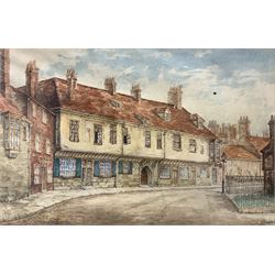 J Bakes (British early 20th century): York Street Scene, watercolour signed and dated 1914, 22cm x 34cm