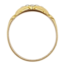  Victorian 18ct gold split pearl diamond ring, Birmingham 1894  