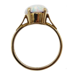  Gold oval opal ring, stamped 9ct   