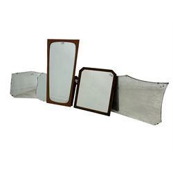 Collection of mirrors, including shaped teak framed mirror (6)