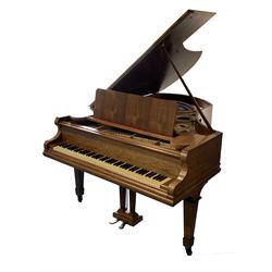 C. Bechstien boudoir grand piano, iron framed and over strung, in pale rosewood case, raised on square tapered supports with castors, stamped 19420 underneath L198cm