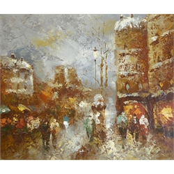  French School (20th century): Parisian Street Scene, oil on canvas signed W Kirby 49cm x 59cm  