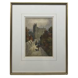 Thomas 'Tom' Dudley (British 1857-1935): Monkbar from the City Walls - York, watercolour signed 24cm x 17cm