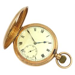 Early 20th century 9ct gold full hunter pocket watch by Syren, case by Benson Brothers, Chester 1922