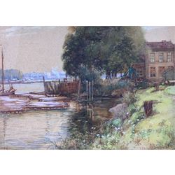 John Dobby Walker (British 1863-1925): 'Dordrecht' Dutch Delta Landscape, watercolour signed and titled 27cm x 37cm