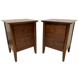 Willis & Gambier - walnut bedside chest, fitted with two drawers, on tapering feet