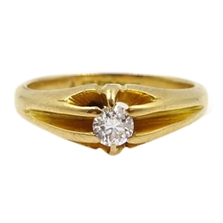  Early 20th century 18ct gold single stone diamond ring, Birmingham 1918  