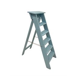 Blue painted set of step ladders