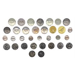 Set of eight large Sinnington Hunt buttons by Firmin & Co., nine smaller matching buttons, four other Sinnington Hunt buttons and thirteen Austrian Knopf Konig hunt buttons, unnamed but decorated with horses etc  Provenance:  3rd Earl of Feversham 