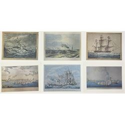 The Old Navy I (1779-1815) Prints and Watercolours Reproduced form the collection of Franklin Delano Roosevelt at Hyde Park including after Utagawa Yoshikazu (Japanese act.1850-1870): 'American Sail-Steam Ship Off Yokohama', folio comprising 16 plates 36cm x 28cm