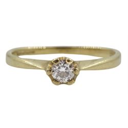 9ct gold single stone diamond ring, hallmarked 