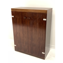 Helge Sibast for Sibast Mobler - Danish Rosewood bar/cocktail cabinet, with two doors enclosing fixed shelves and slide, W85cm, H114cm, D40cm - CITES license applied for 