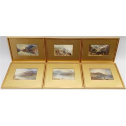 Circle of JMW Turner (British 1775-1851): Lakeside Landscapes, set six watercolours unsigned 11cm x 18cm (6)