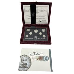 The Royal Mint United Kingdom 1996 silver proof anniversary coin collection, cased with certificate