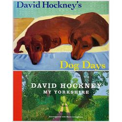 David Hockney (British 1937-) - 'My Yorkshire - Conversations with Marco Livingstone' and 'Dog Days', two books illustrated in colour, the former a first edition with original cloth backed boards max 25cm x 33cm (2)
