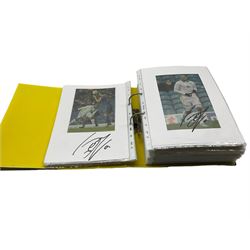 Leeds United football club - various autographs and signatures including Neil Warnock, Rudy Austin, Brian McDermott etc, in one folder