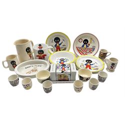 Golly China to include Empire Works Baby's Plate, three piece condiment set on stand, two T & R Boote cups, bowls, plates, egg cups etc