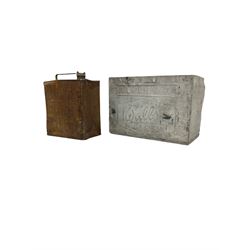 One vintage jerry can together with another tin can 