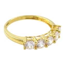 18ct gold five stone cubic zirconia ring, hallmarked 