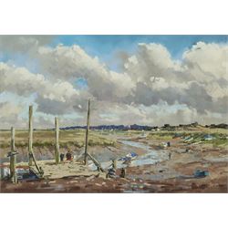 Angus Rands (British 1922-1985): 'September Skies Morston Creek Norfolk', pastel signed, titled on artist's label verso 45cm x 64cm