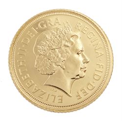 Queen Elizabeth II 2005 gold half sovereign coin 