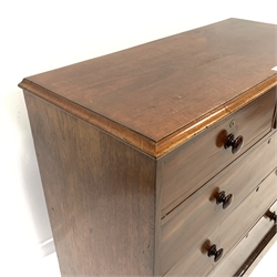 Victorian mahogany straight front chest, moulded top over two short and three long drawers, plinth base, W123cm, H108cm, D54cm