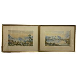 William Taylor Longmire (British 1841-1914): Lake District Landscape, pair watercolours signed and dated 1871, 25cm x 42cm (2)