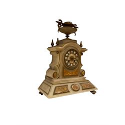 French 19th century mantle clock in an alabaster case.