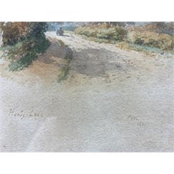 George Fall (British 1845-1925): 'Haxby-Lane' York, watercolour signed titled and dated 1880, 28cm x 20cm