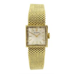 Eterna 18ct gold ladies manual wind bracelet wristwatch, London import marks 1967 