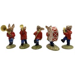 Set of five Royal Doulton Bunnykins Oompah band figures