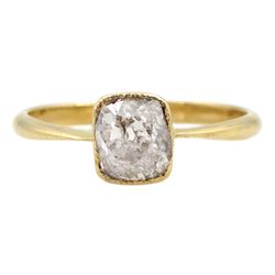 Early-mid 20th century single stone diamond ring, stamped 18ct, diamond approx 0.75 carat