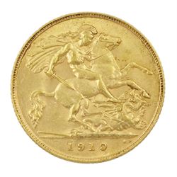 King Edward VII 1910 gold half sovereign coin 
