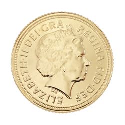 Queen Elizabeth II 2010 gold half sovereign coin